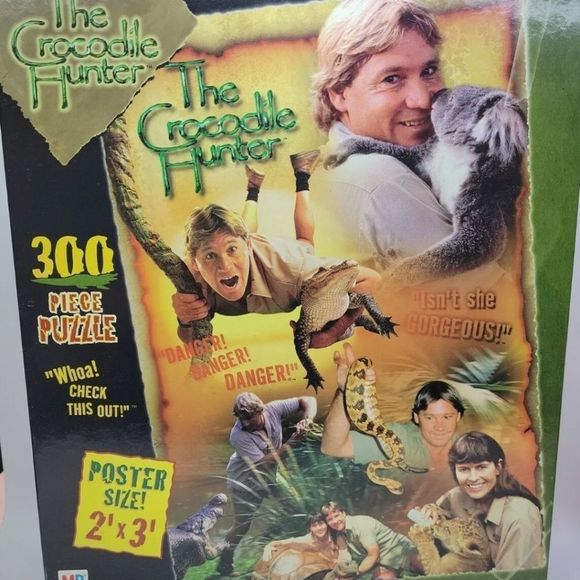 MB Other - The Crocodile Hunter Steve Irwin 300 Piece Poster Size Puzzle Sealed 2000 MB NIB